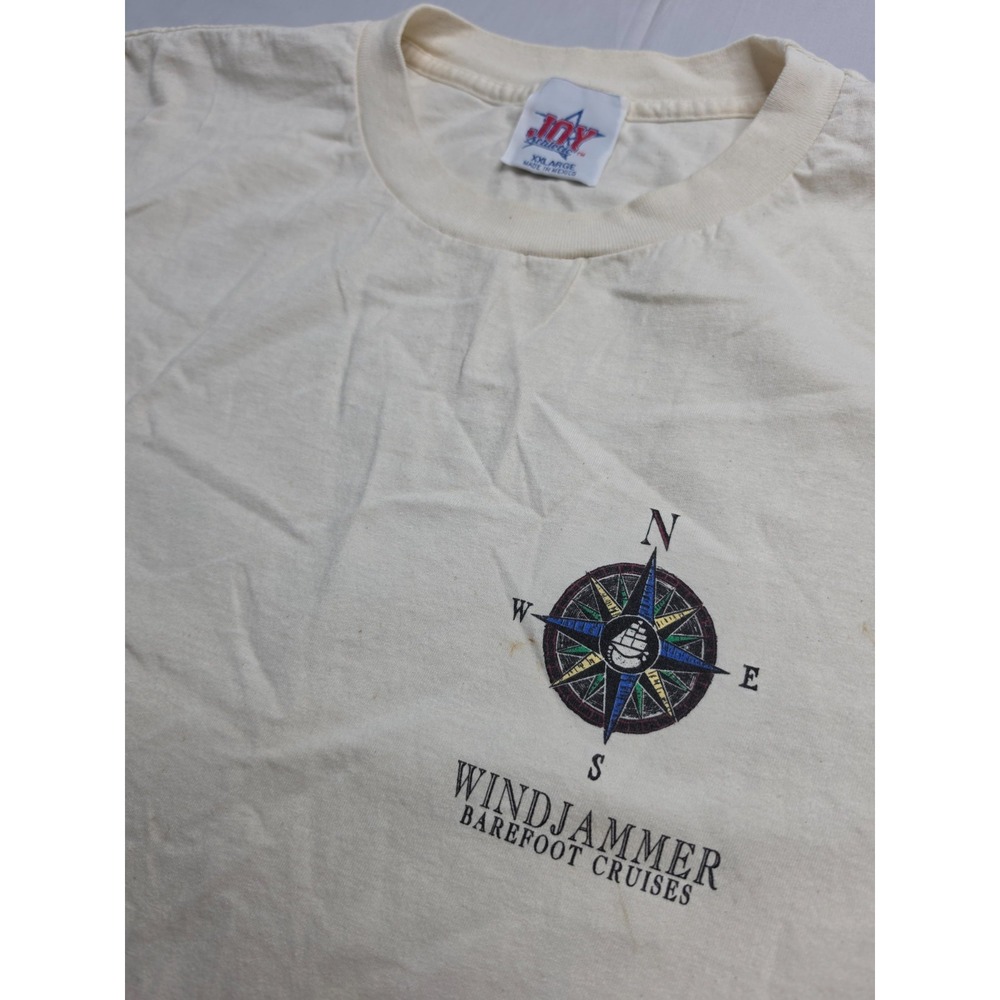 Vintage Joy Athletic T-Shirt Mens 2XL Beige Graphic Print 100% Cotton Streetwear - Picture 4 of 9